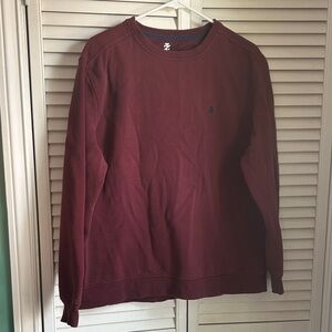 Izod Men's Maroon Fleece Crewneck Sweater